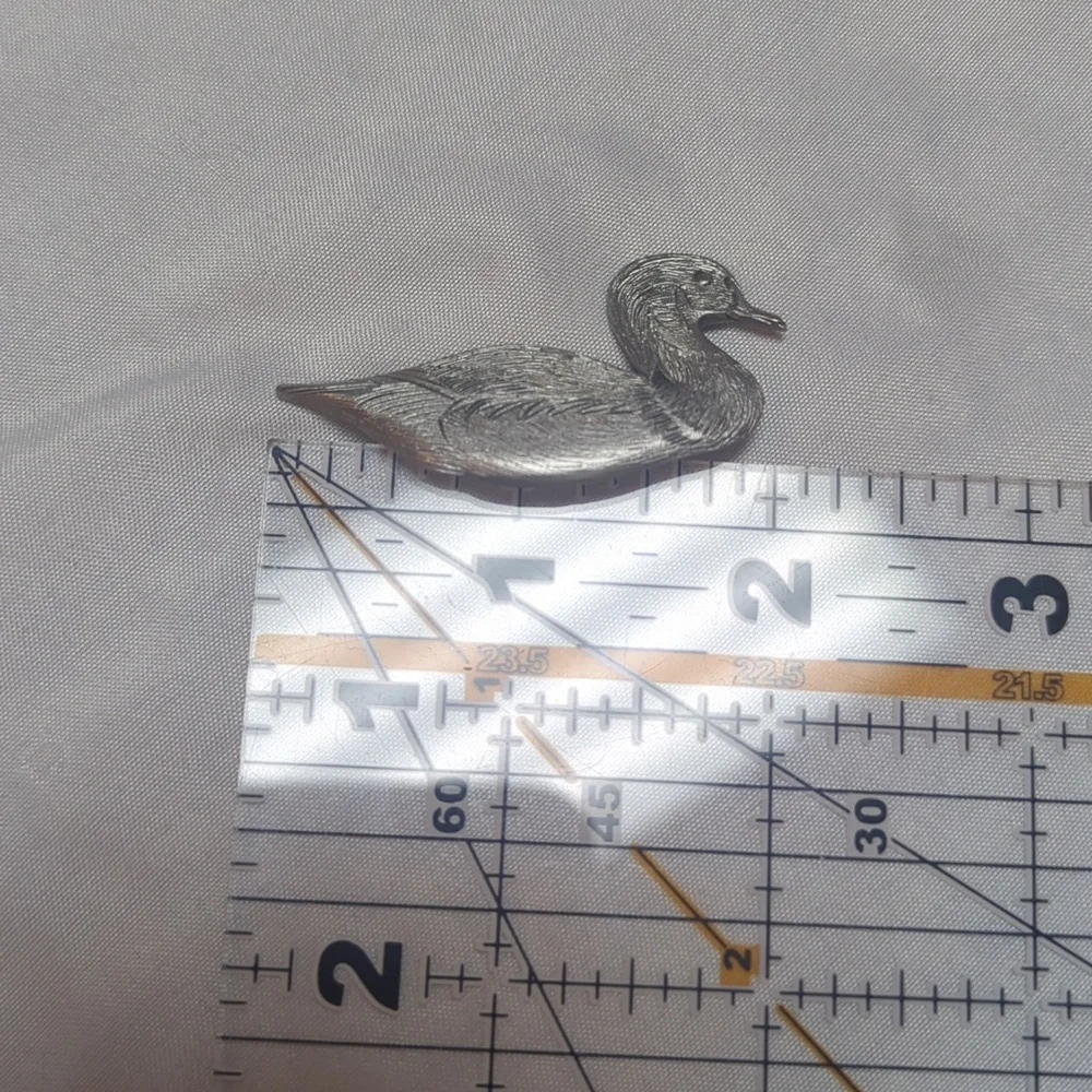 Bill Callahan Hand Signed Pewter Vintage Mallard Duck Brooch Pin 2